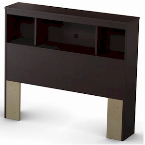 SouthShore Cakao Twin Bookcase Headboard in Chocolate